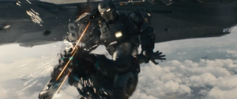 War Machine destroys an Ultron bot.